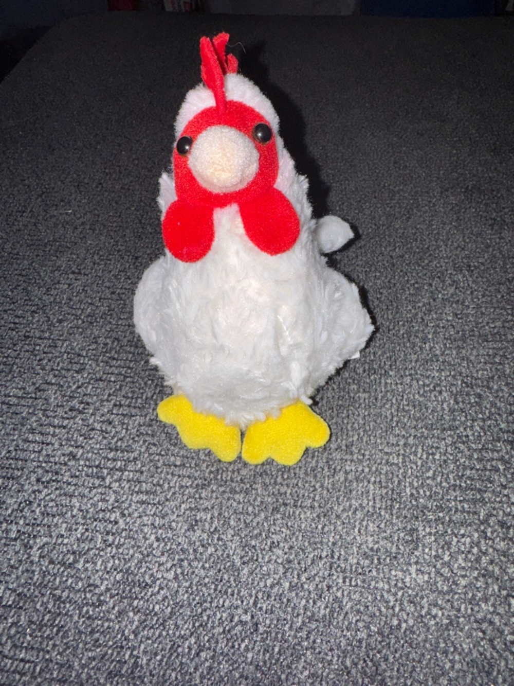Aurora White Plush Chicken with Red Comb and Yellow Feet Soft